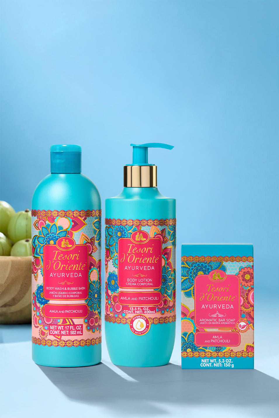 Ayurveda 2-in-1 Body Wash & Bubble Bath, Lotion & Bar Soap